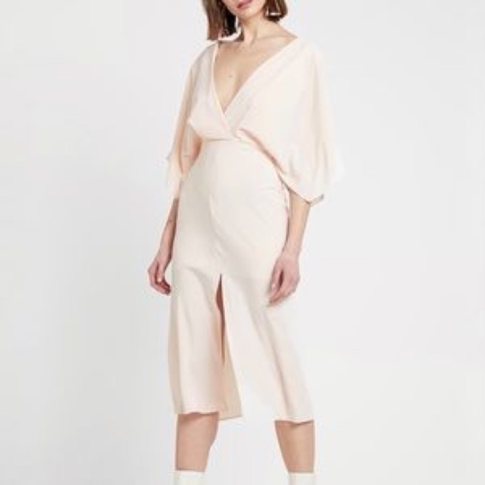 NEW Topshop Batwing V-neck midi dress
